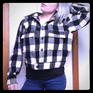 VINTAGE 100% wool WOOLRICH coat PLAID SM/MD